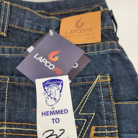 NWT LAPCO FR Men's 35x32 (2-Pack) Utility Jeans 100% Cotton (2 for Less than 1) - Picture 4 of 7